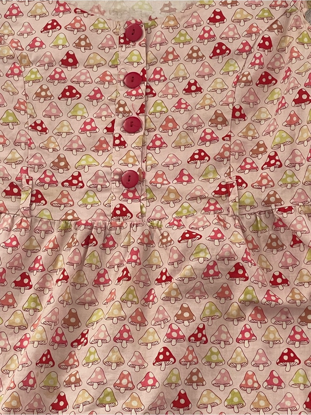 ADORABLE Folter Mushroom Print Button-Front Dress Sz L